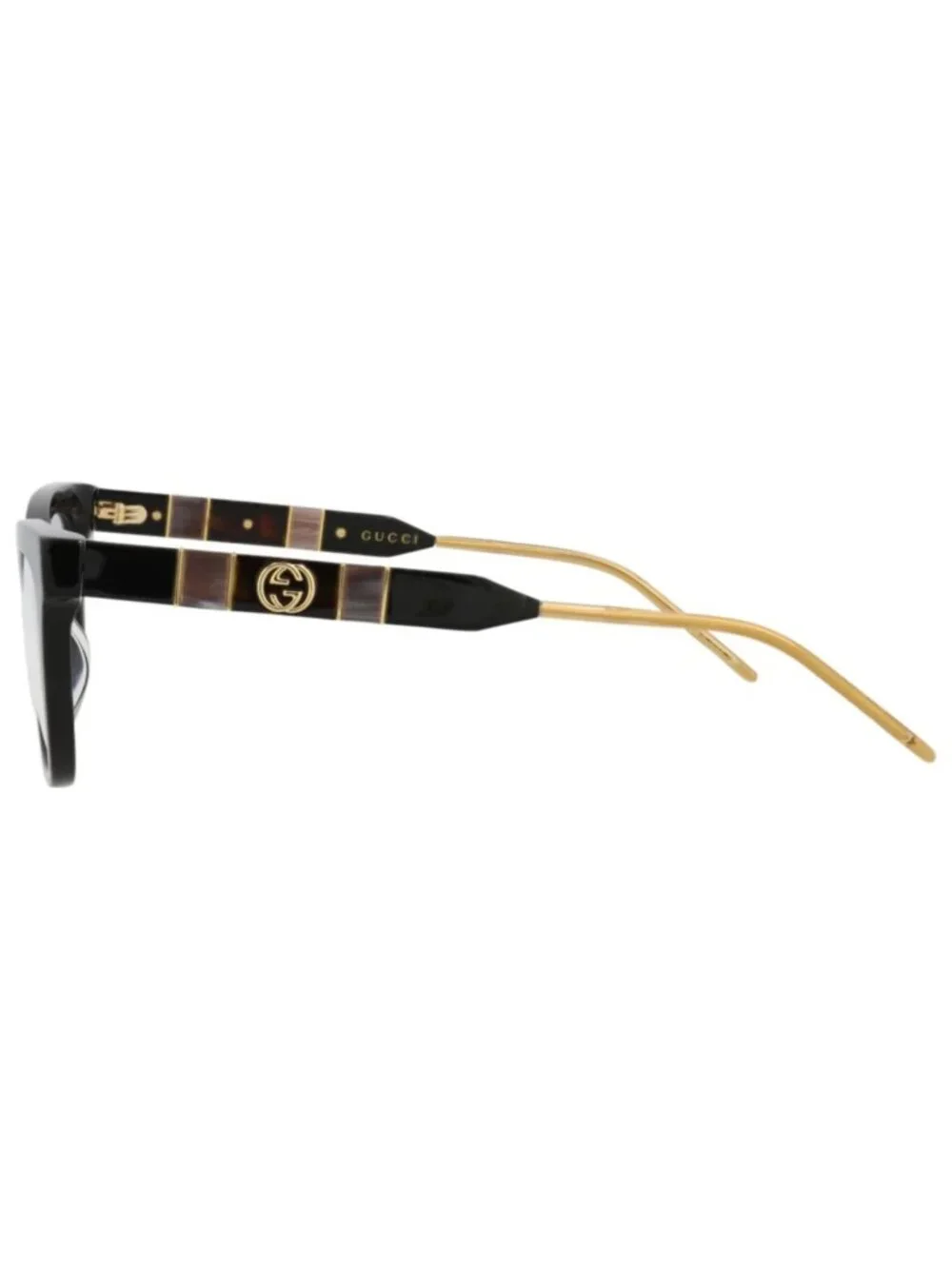 New Gucci Women's Eyeglasses Cat Eye Acetate Frame Black Black Transparent